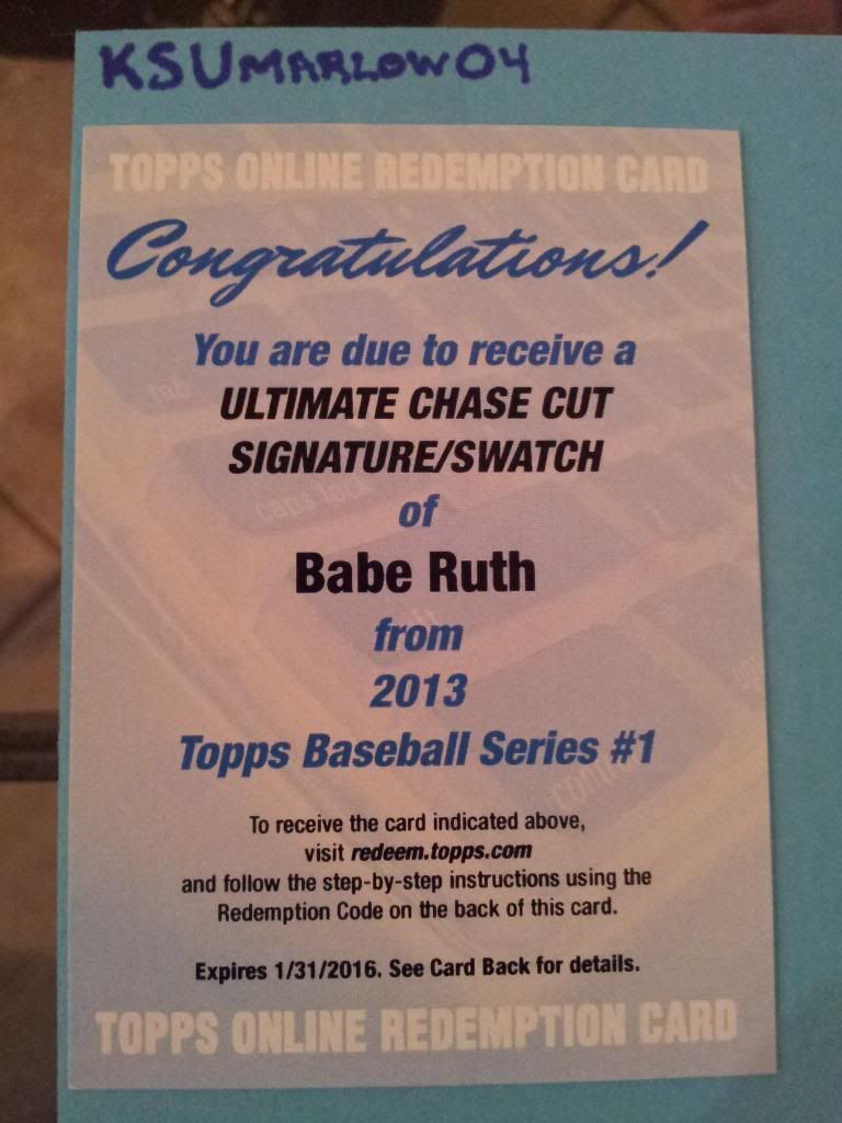 2013 Babe Ruth Redemption Card photo 2013-03-02194513_zps9d3d296e.jpg