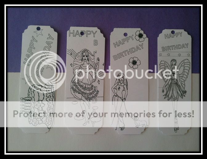 Birthday Party Favors Supplies Color Your Own Barbie Bookmarks