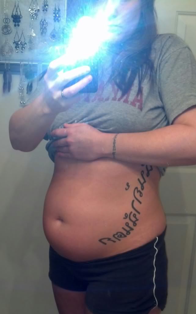 how do stomach tattoos look after pregnancy