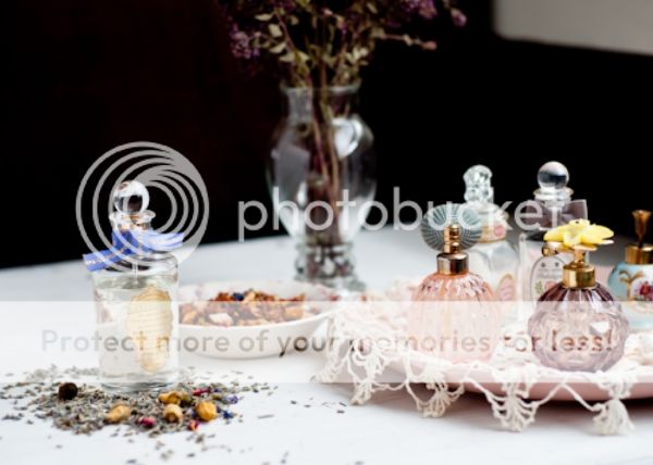 "perfumes" "vanity table" "vintage tray and perfume"