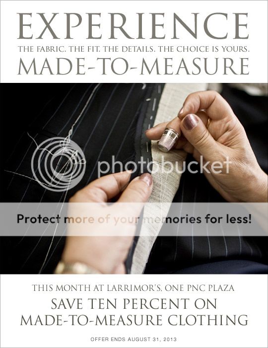"made to measure sale" "made to measure larrimor's"